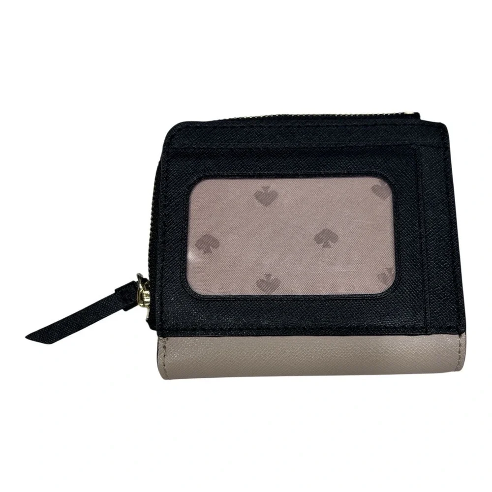 Kate Spade New York Cameron L-Zip Bifold Wallet Leather - Warm Beige/Black - Picture 4 of 4